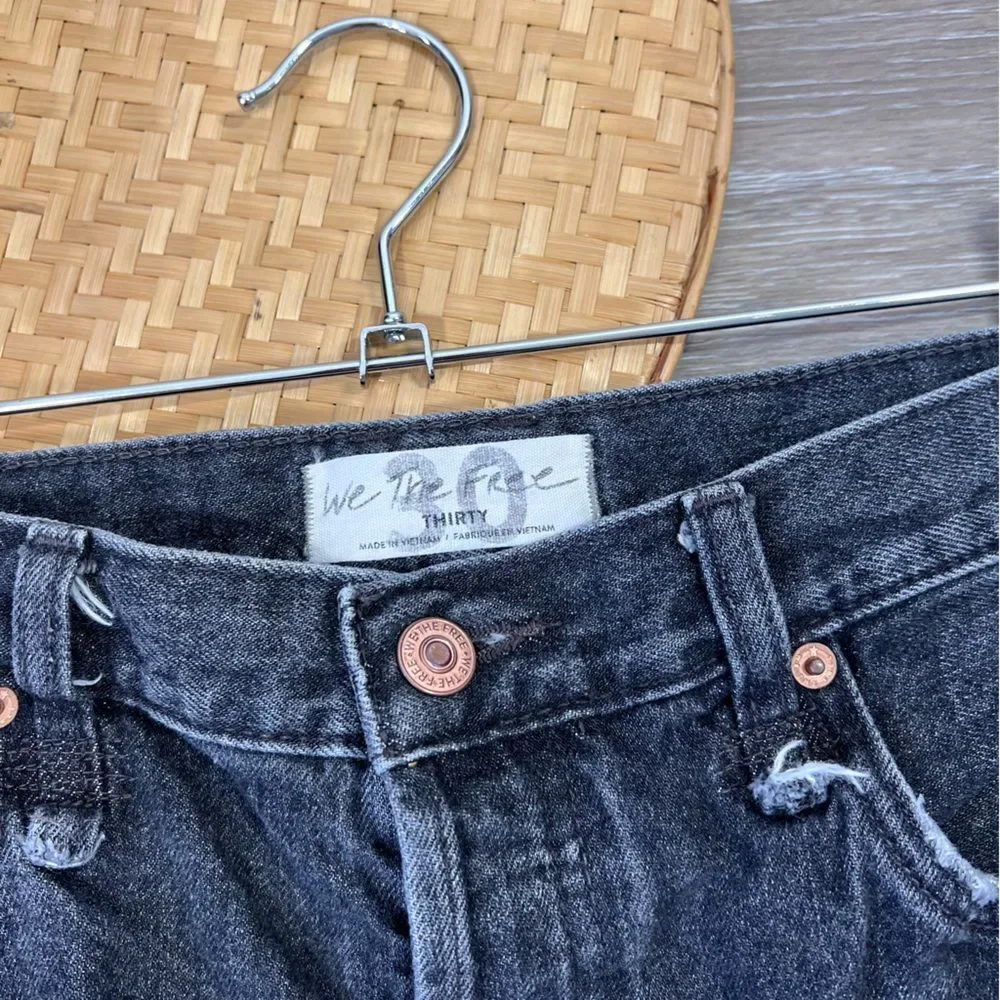 Free‎ people makai black cut off shorts high rise distressed 4” inseam